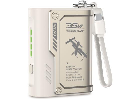 WIWU Wi-P026 Shield Power Bank 10000mA Compact Design & Fast Charging, PD 35W + QC - Titanium Gold